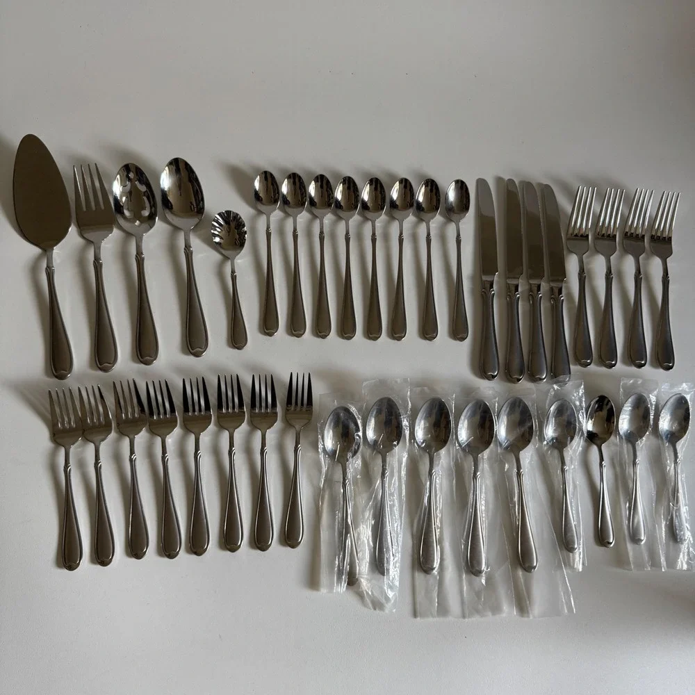 Wallace Summerset Frost Stainless Steel Flatware Classic Double Line Border